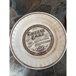 Vintage Royal China by Jeannette CHEESECAKE Recipe Pie Plate